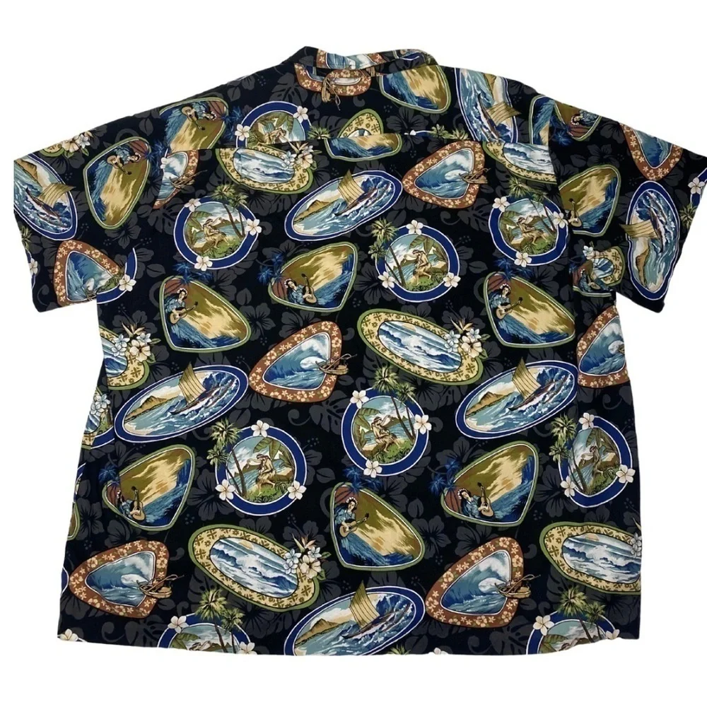 Vintage Kolekole Hawaiian Cotton Button-Up Shirt Sz 4XL